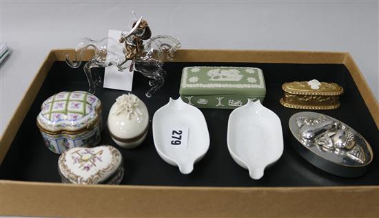 A group of small boxes, etc.